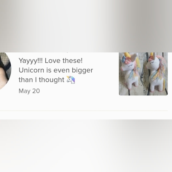 Crochet White Unicorn Amigurumi doll - Picture 9 of 9